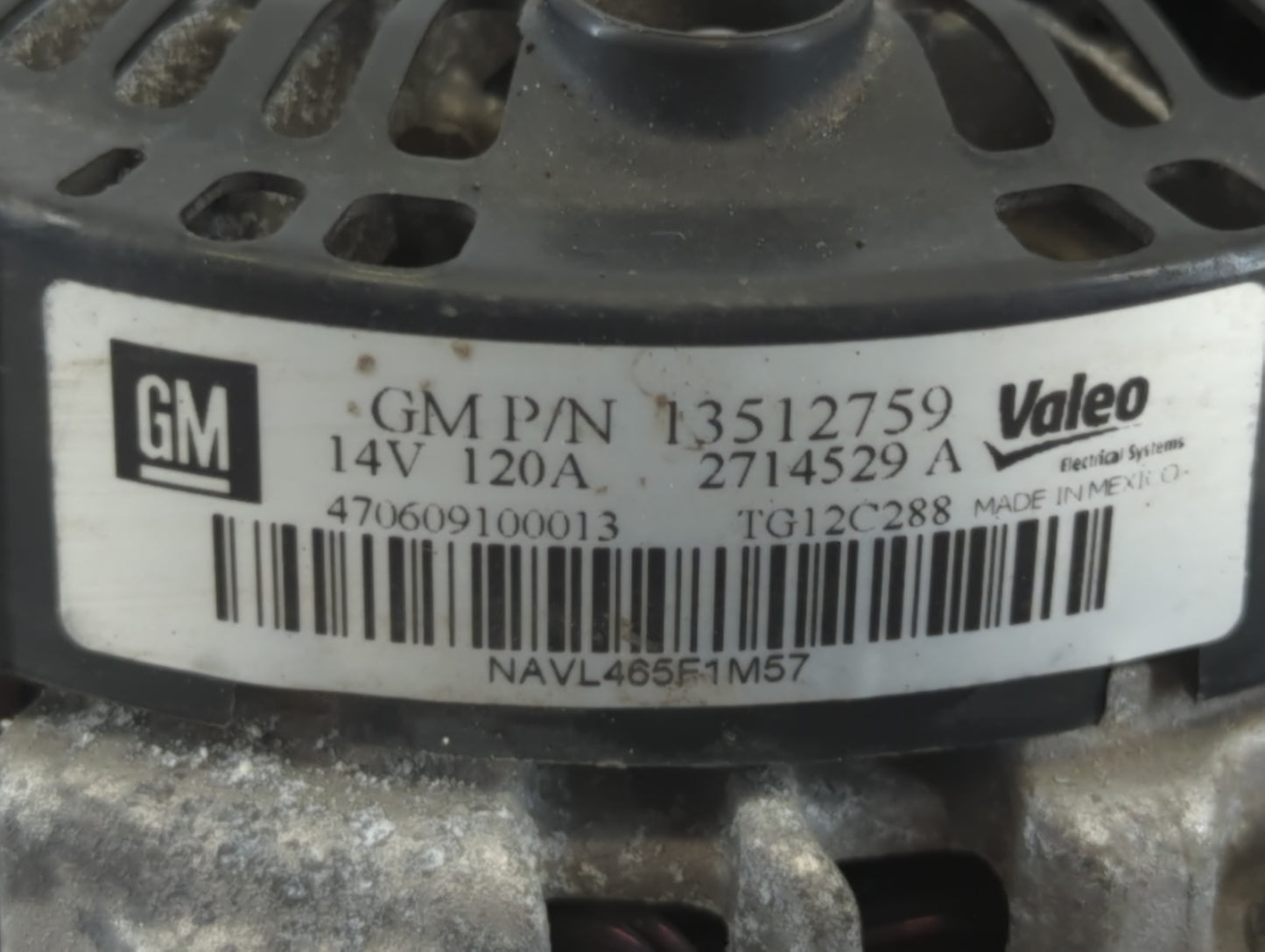 2010-2017 Gmc Terrain Alternator Replacement Generator Charging Assembly Engine OEM P/N:2714529 A 13512759 Fits OEM Used Aut