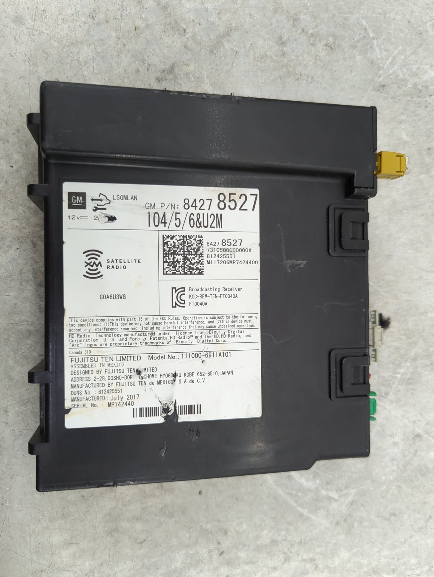 2017-2018 Gmc Yukon Radio AM FM Cd Player Receiver Replacement P/N:84278527 Fits Fits 2017 2018 2019 OEM Used Auto Parts - O