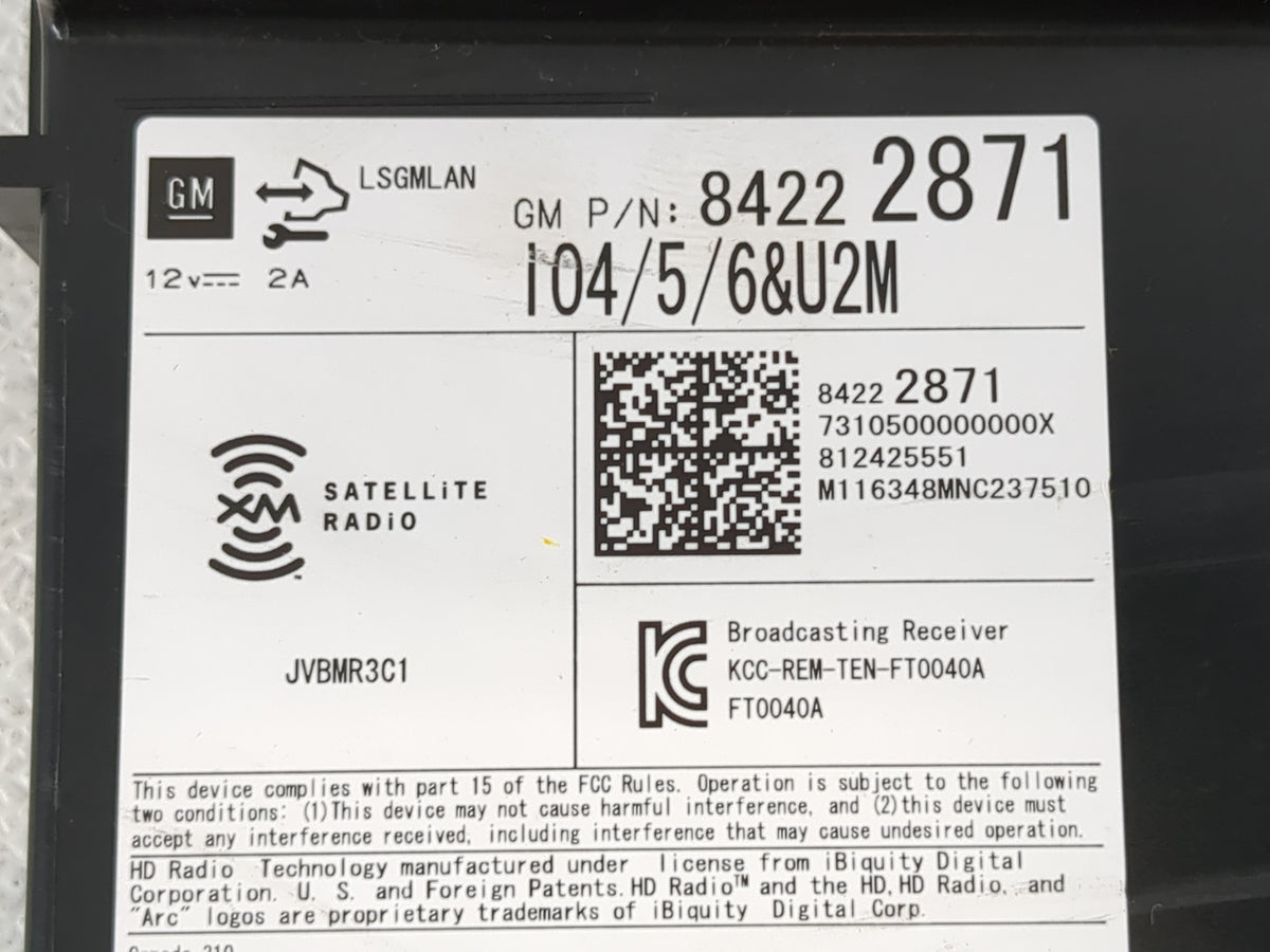 2017 Gmc Yukon Xl Radio AM FM Cd Player Receiver Replacement P/N:84222871 Fits 2016 2018 2019 2020 OEM Used Auto Parts - Oem