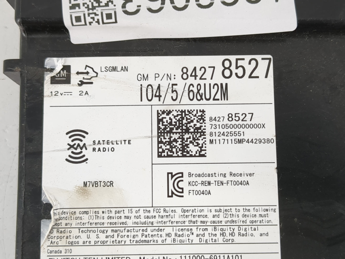 2017 Gmc Yukon Xl 1500 Radio AM FM Cd Player Receiver Replacement P/N:84278527 Fits Fits 2016 2018 2019 2020 OEM Used Auto P