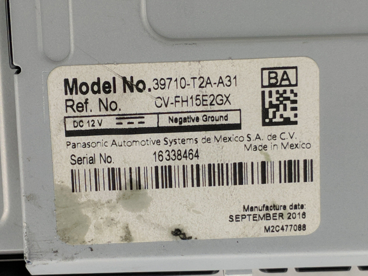 2016-2017 Honda Accord Information Display Screen - Oemusedautoparts1.com