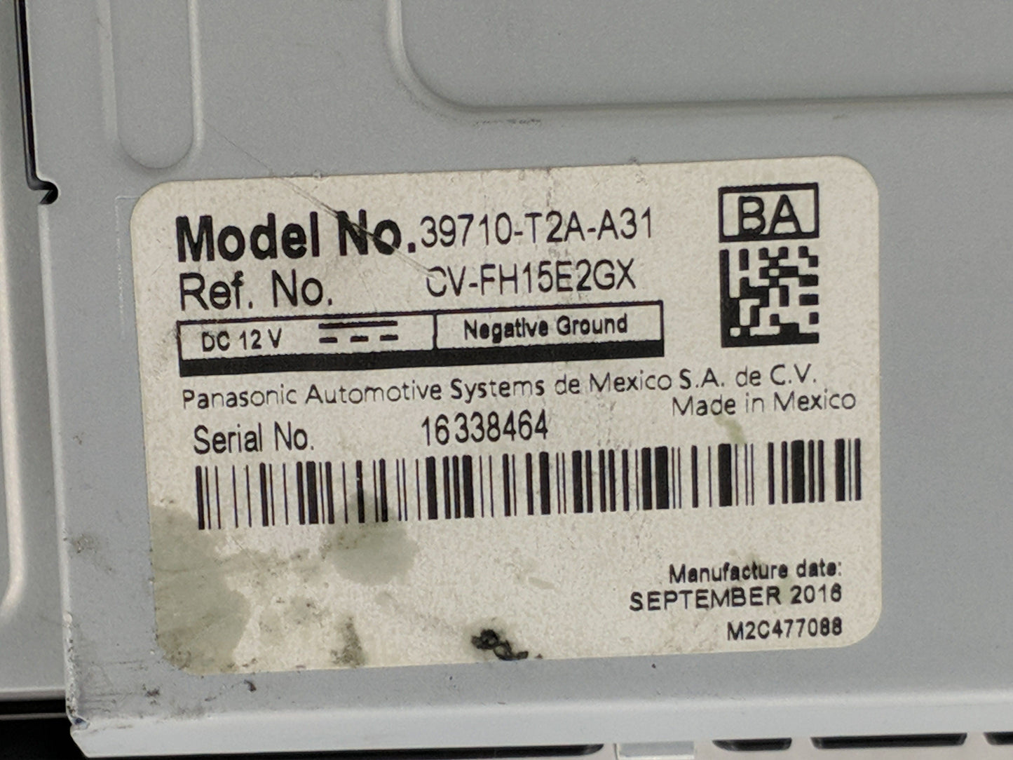 2016-2017 Honda Accord Information Display Screen - Oemusedautoparts1.com