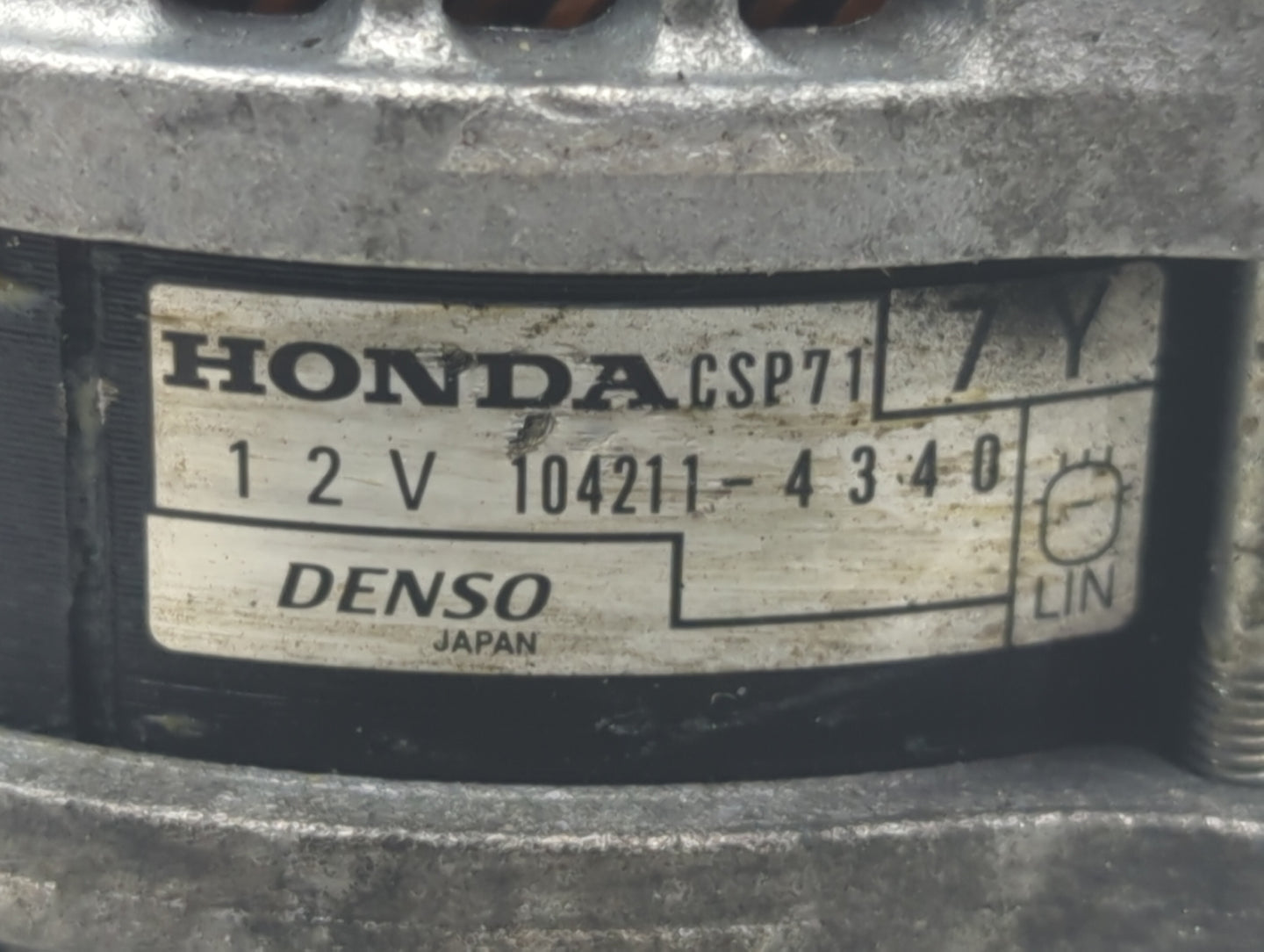 2018-2022 Honda Accord Alternator Replacement Generator Charging Assembly Engine OEM P/N:104211-4340 Fits OEM Used Auto Part