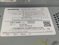 2016-2017 Honda Accord Radio AM FM Cd Player Receiver Replacement P/N:39100-T2F-A001 Fits Fits 2016 2017 OEM Used Auto Parts