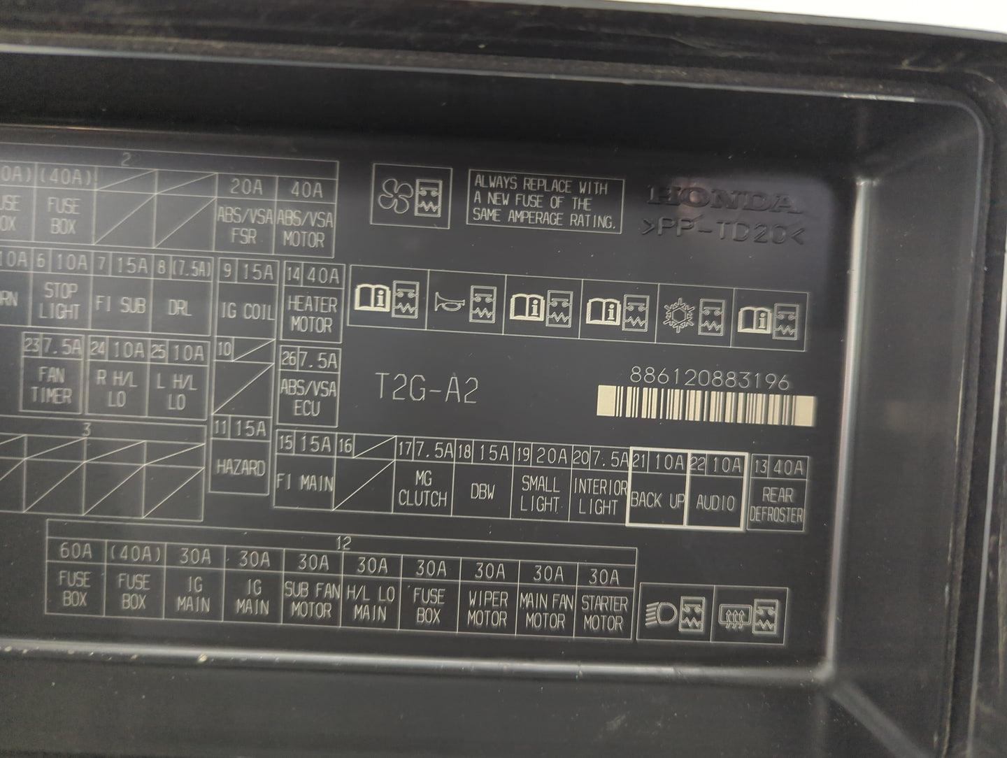 2016-2017 Honda Accord Fusebox Fuse Box Panel Relay Module Fits Fits 2016 2017 OEM Used Auto Parts - Oemusedautoparts1.com