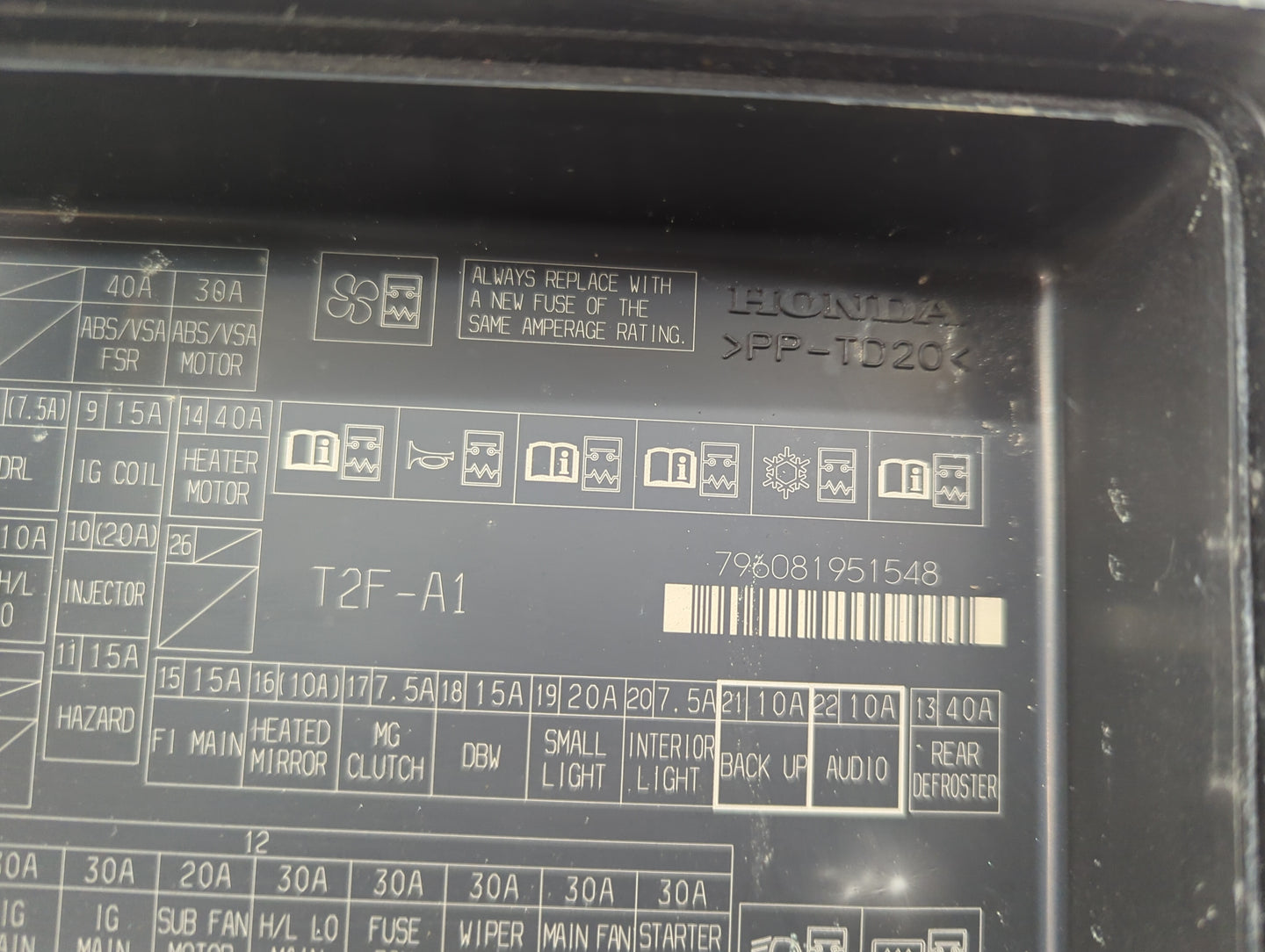 2013-2017 Honda Accord Fusebox Fuse Box Panel Relay Module Fits Fits 2013 2014 2015 2016 2017 OEM Used Auto Parts - Oemuseda