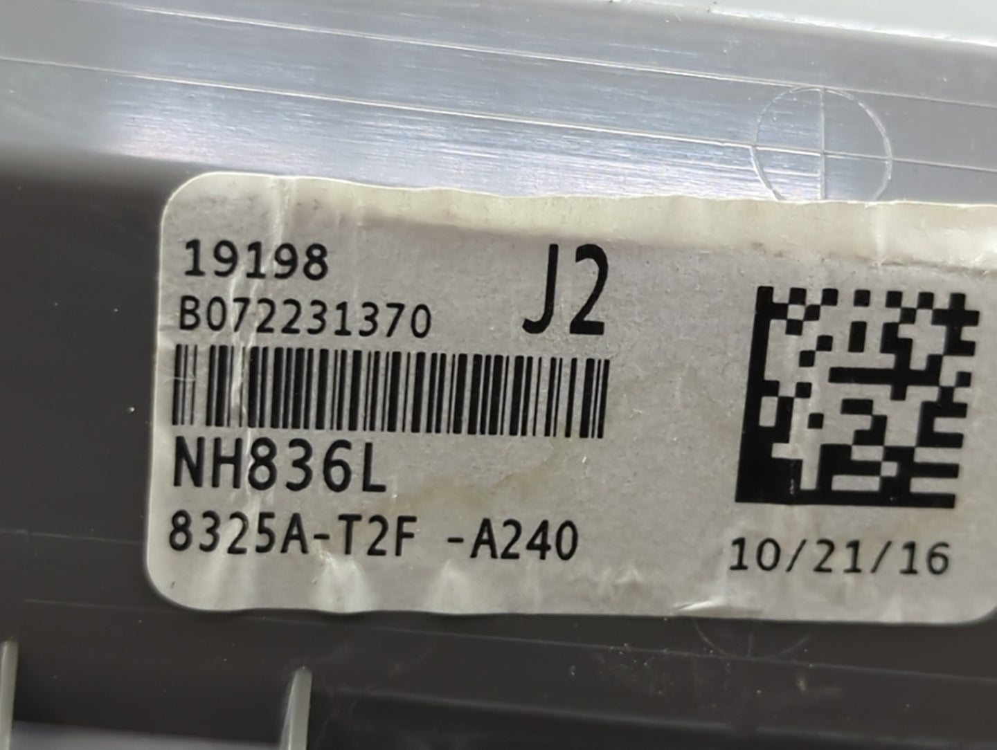 2017 Honda Accord Overhead Console W/rear Climate Control Gray - Oemusedautoparts1.com
