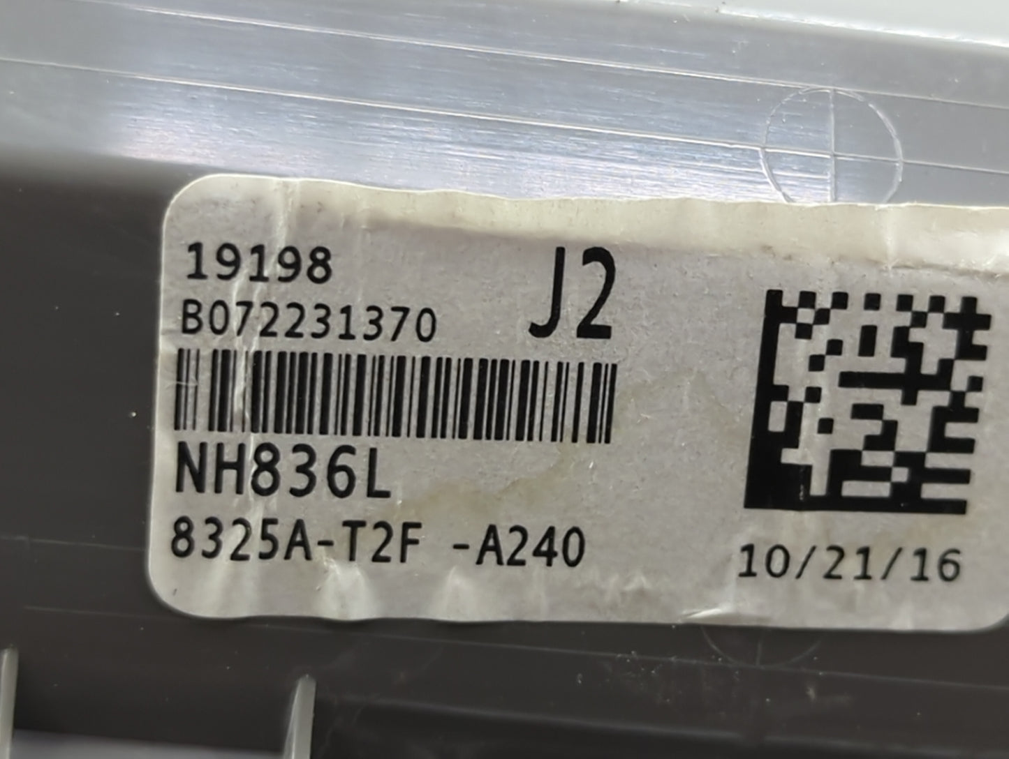 2017 Honda Accord Overhead Console W/rear Climate Control Gray - Oemusedautoparts1.com