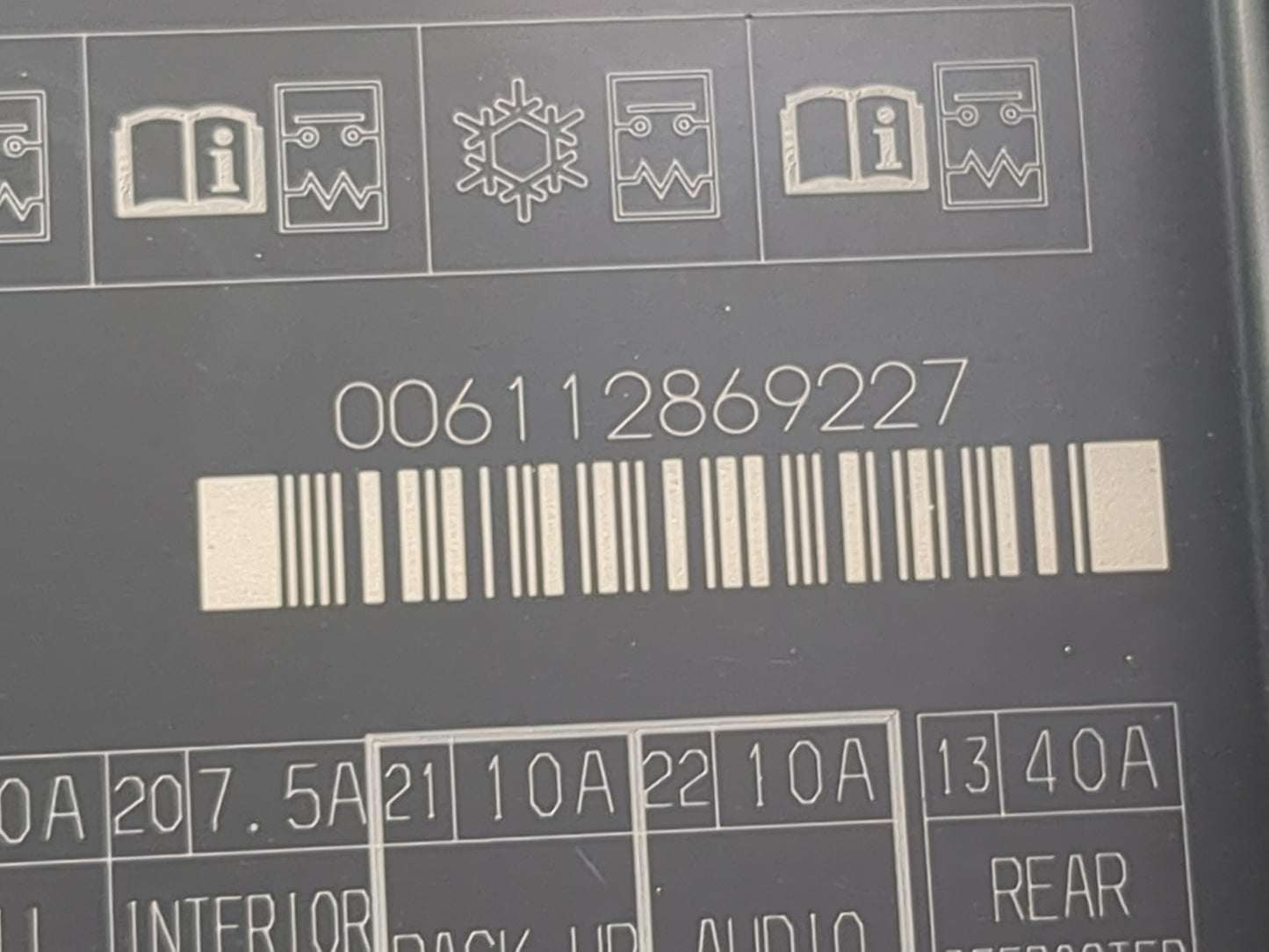 2017 Honda Accord Fusebox Fuse Box Panel Relay Module P/N:00611286922 PP-TD20 Fits OEM Used Auto Parts - Oemusedautoparts1.c