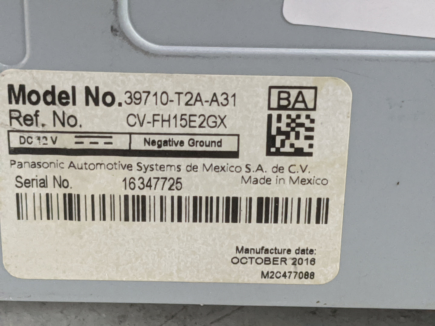 2016-2017 Honda Accord Information Display Screen 1477840 - Oemusedautoparts1.com