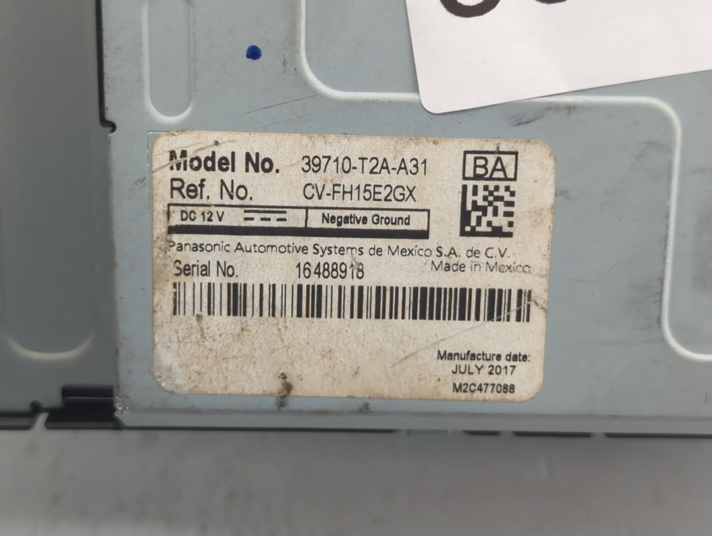 2017 Honda Accord Instrument Cluster Speedometer Gauges P/N:78100-T2F-A722-M1 Fits OEM Used Auto Parts - Oemusedautoparts1.c