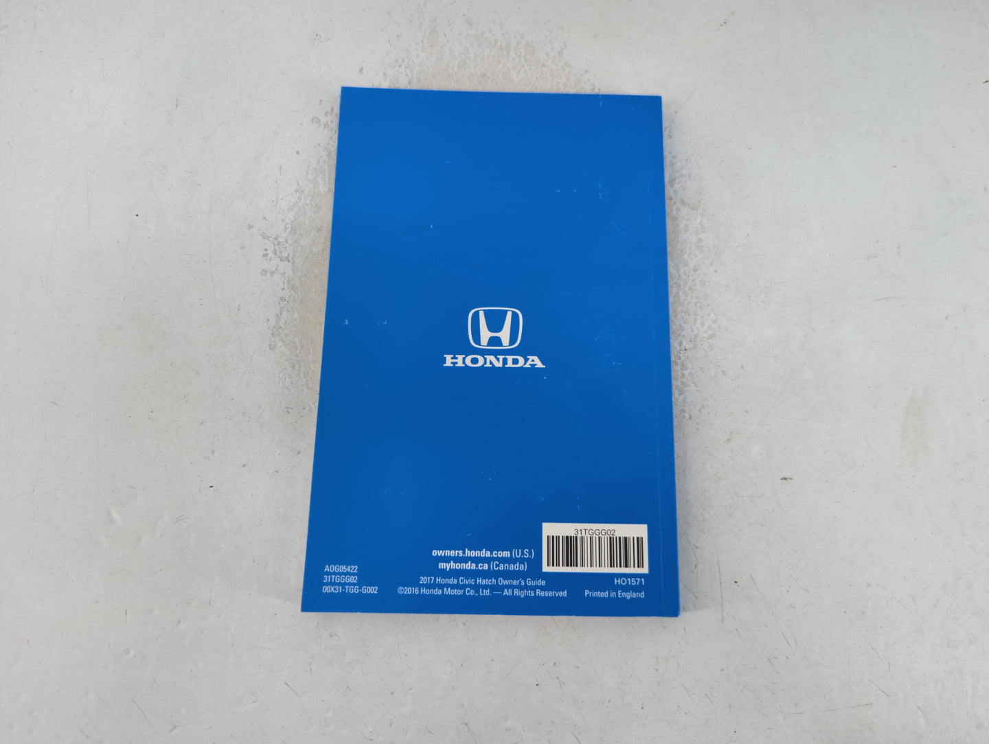 2017 Honda Civic Owners Manual Book Guide P/N:00X31-TGG-G002 OEM Used Auto Parts - Oemusedautoparts1.com