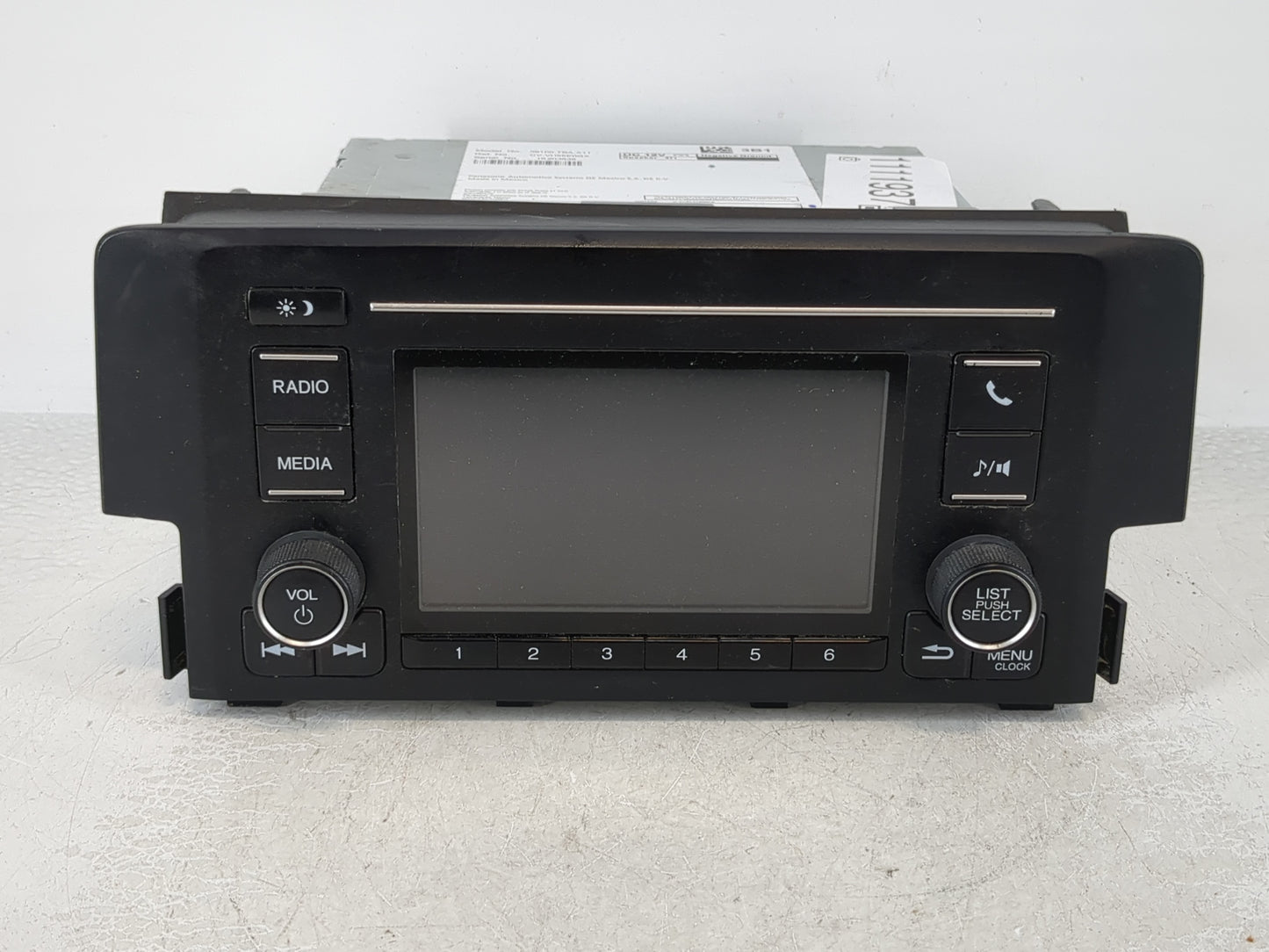 2016-2017 Honda Civic Radio AM FM Cd Player Receiver Replacement P/N:39100-TBA-A11 Fits Fits 2016 2017 OEM Used Auto Parts -