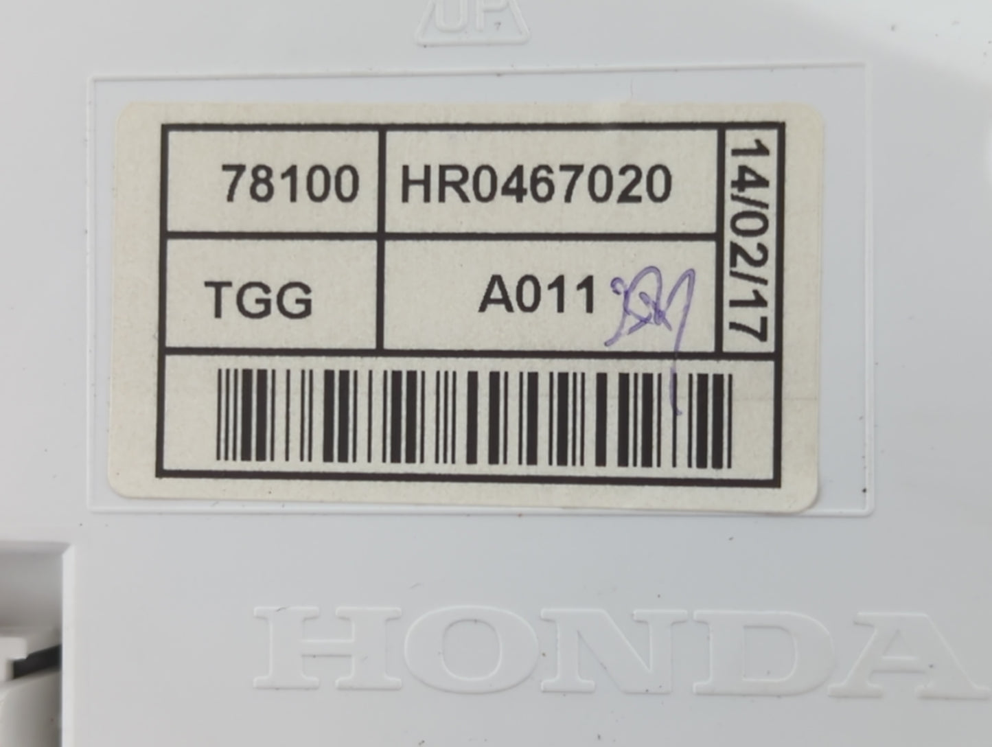 2017-2018 Honda Civic Instrument Cluster Speedometer Gauges P/N:HR0467020 Fits Fits 2017 2018 OEM Used Auto Parts - Oemuseda