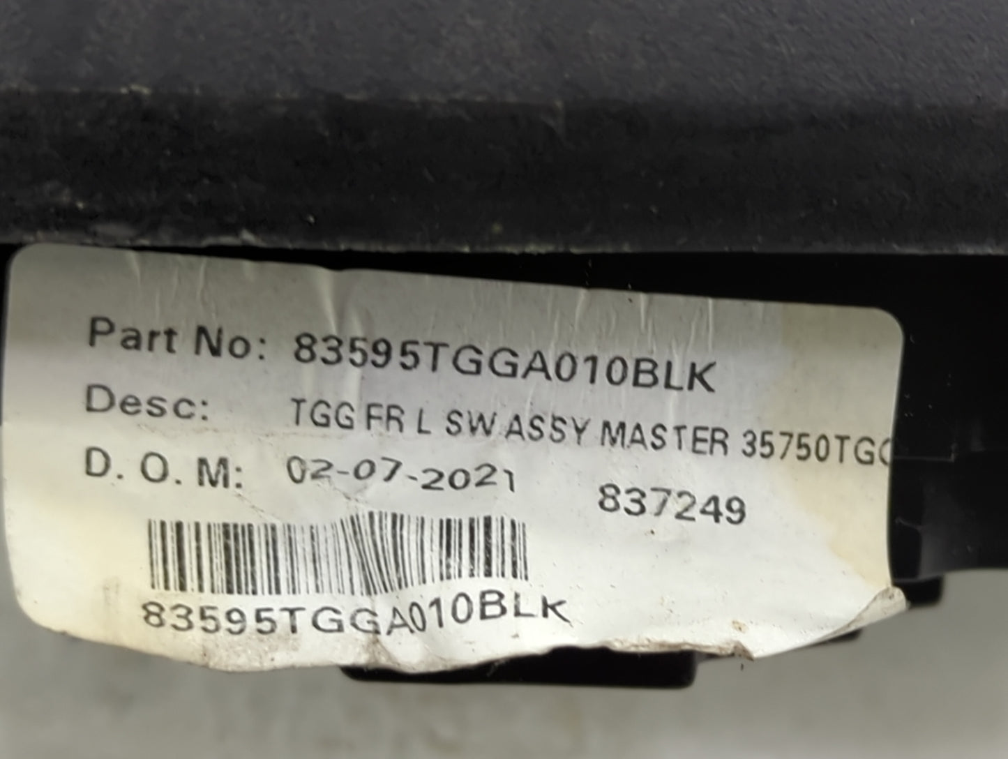 2016-2021 Honda Civic Master Power Window Switch Replacement Driver Side Left P/N:83595TGGA010 Fits OEM Used Auto Parts - Oe