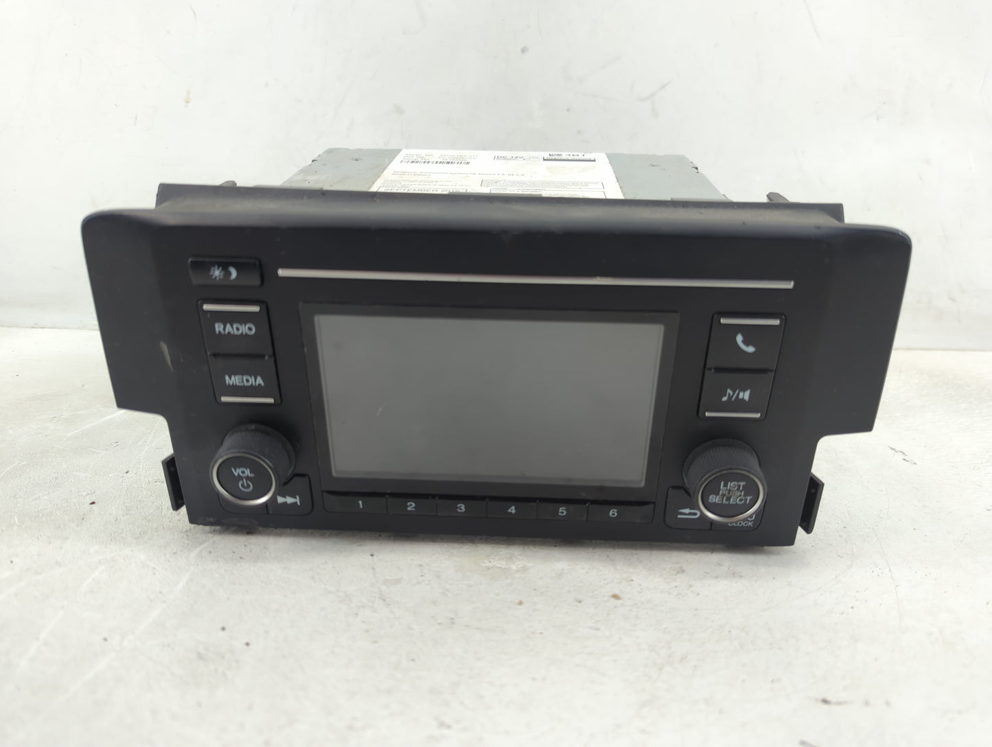 2017 Honda Civic Radio AM FM Cd Player Receiver Replacement P/N:39100-TBA-A11 CV-VH55E0GX Fits OEM Used Auto Parts - Oemused