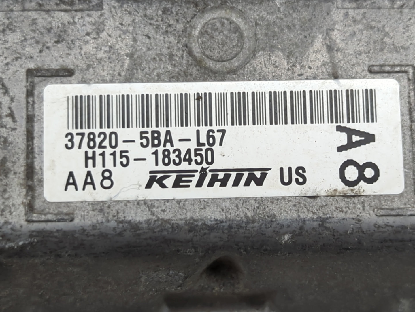 2016-2017 Honda Civic PCM Engine Control Computer ECU ECM PCU OEM P/N:37820-5BA-L67 H115-183450 Fits Fits 2016 2017 OEM Used