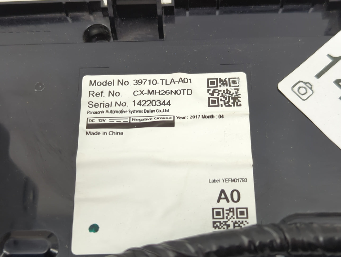 2017 Honda Civic Radio AM FM Cd Player Receiver Replacement P/N:39710-TLA-A01 CX-MH26N0TD Fits OEM Used Auto Parts - Oemused