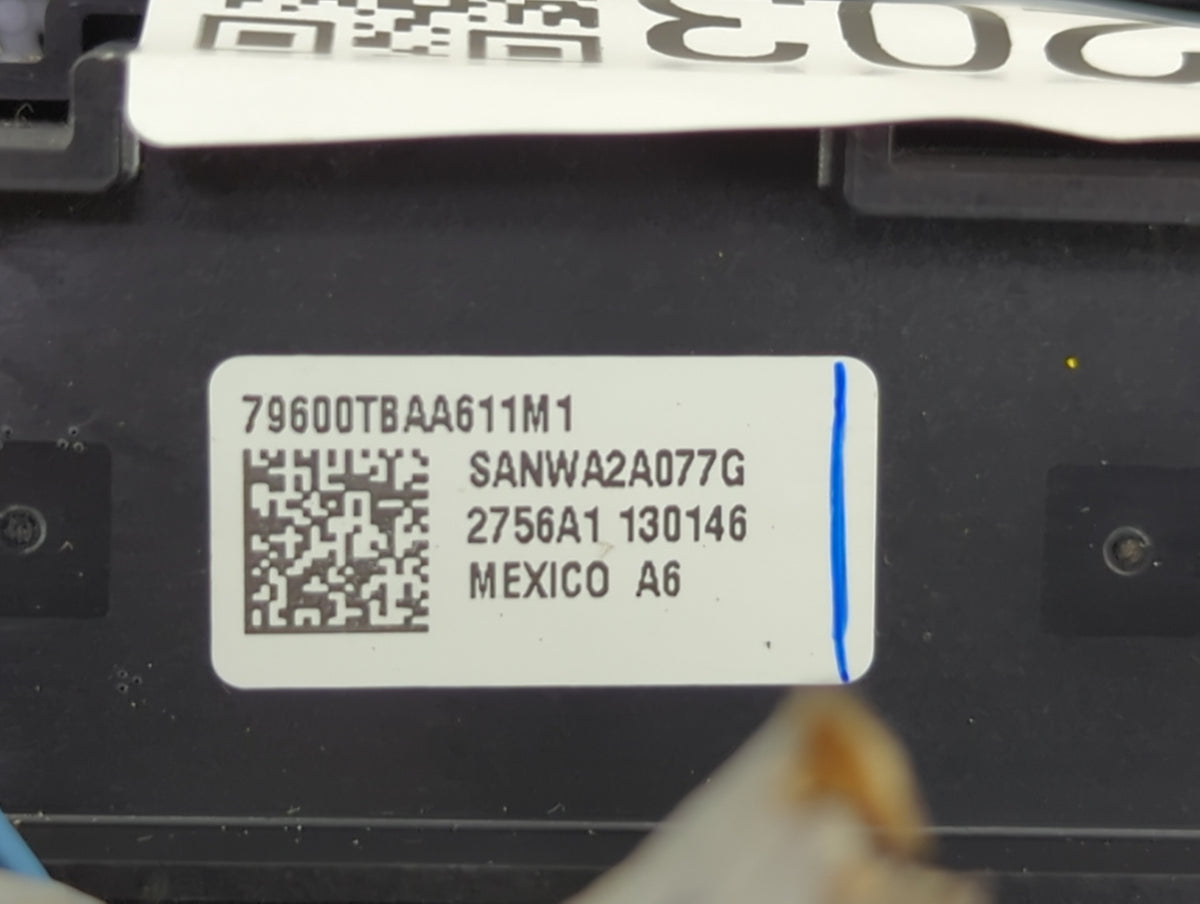 2016-2018 Honda Civic Climate Control Module Temperature AC/Heater Replacement P/N:79600TBAA611M1 SANWA2A077G Fits OEM Used 