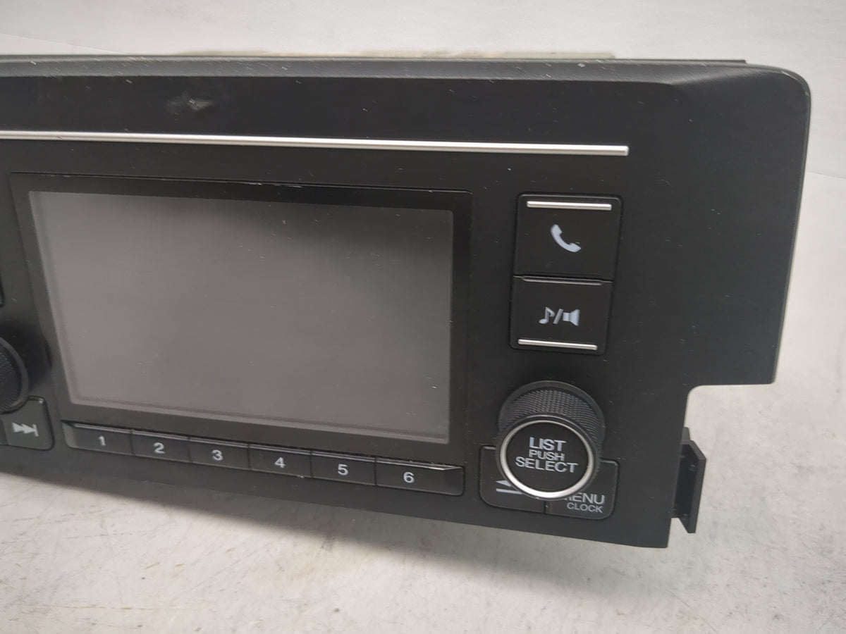 2016-2017 Honda Civic Radio AM FM Cd Player Receiver Replacement P/N:39100-TBA-A11 CV-VH55E1GX Fits Fits 2016 2017 OEM Used 