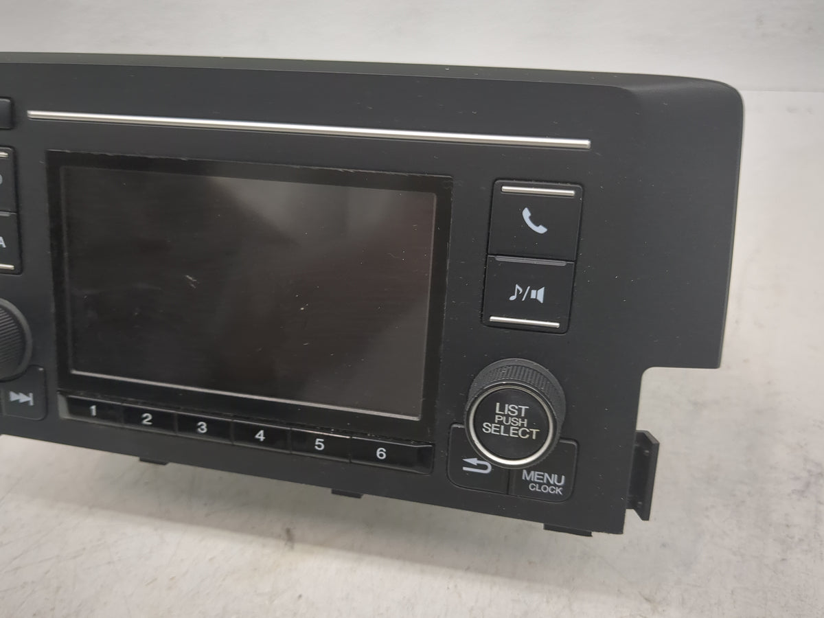2016-2017 Honda Civic Radio AM FM Cd Player Receiver Replacement P/N:39100-TBA-A11 CV-VH55E1GX Fits Fits 2016 2017 OEM Used 