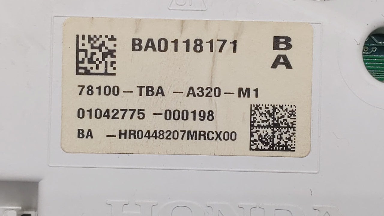 2016-2018 Honda Civic Instrument Cluster Speedometer Gauges P/N:78100-TBA-A310-M1 78100-TBA-A320-M1 Fits Fits 2016 2017 2018