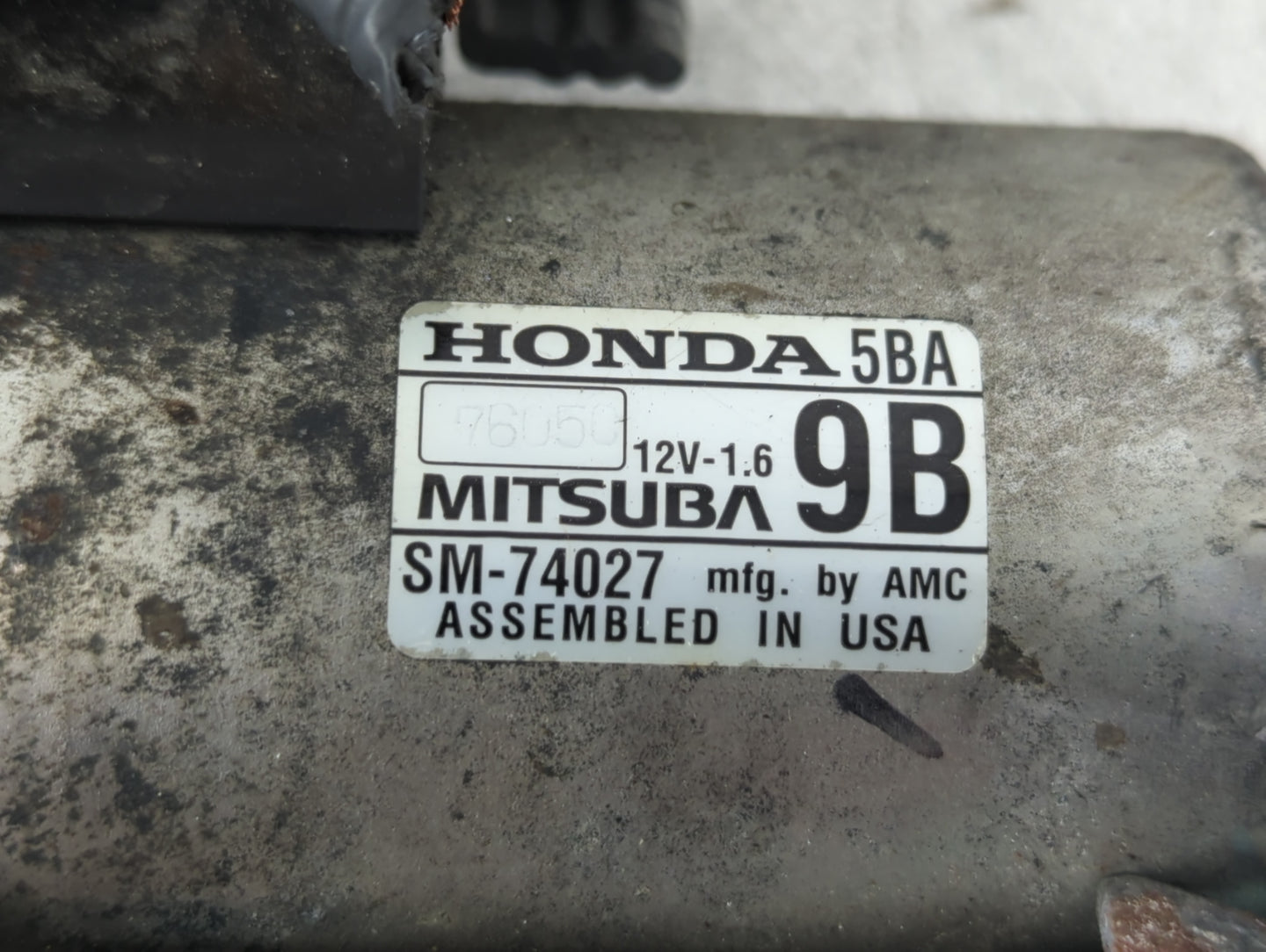 2016-2021 Honda Civic Car Starter Motor Solenoid OEM P/N:SM-74027 Fits Fits 2016 2017 2018 2019 2020 2021 OEM Used Auto Part