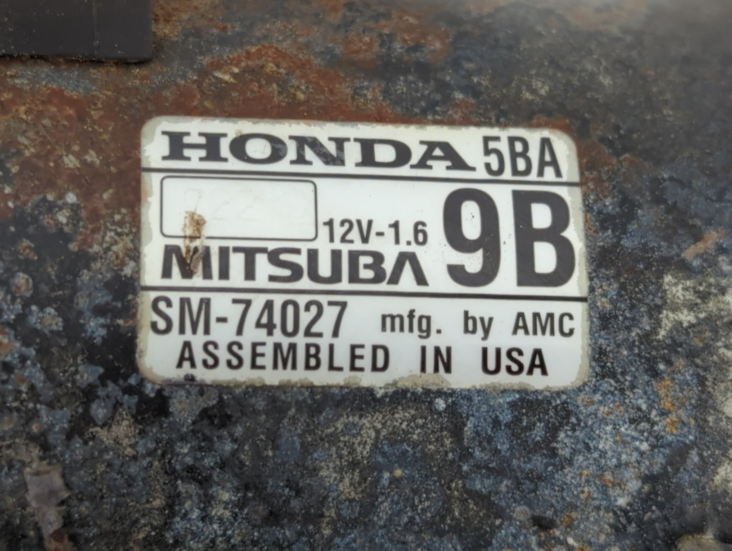 2016-2021 Honda Civic Car Starter Motor Solenoid OEM P/N:SM-74027 Fits Fits 2016 2017 2018 2019 2020 2021 OEM Used Auto Part