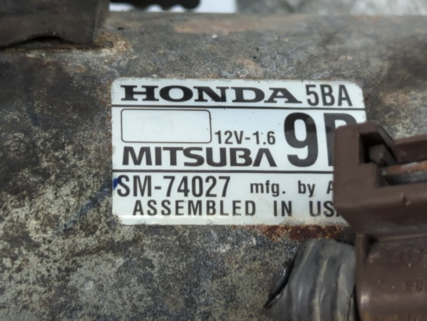2016-2021 Honda Civic Car Starter Motor Solenoid OEM P/N:SM-74027 Fits Fits 2016 2017 2018 2019 2020 2021 OEM Used Auto Part