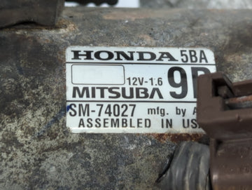 2016-2021 Honda Civic Car Starter Motor Solenoid OEM P/N:SM-74027 Fits Fits 2016 2017 2018 2019 2020 2021 OEM Used Auto Parts