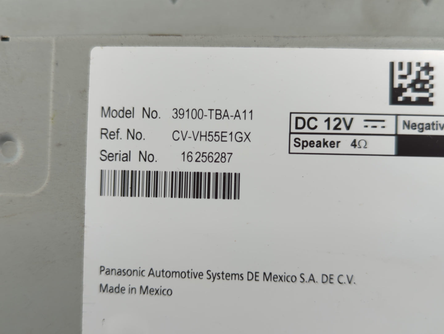 2016-2017 Honda Civic Radio AM FM Cd Player Receiver Replacement P/N:9100-TBA-A11 Fits Fits 2016 2017 OEM Used Auto Parts - 