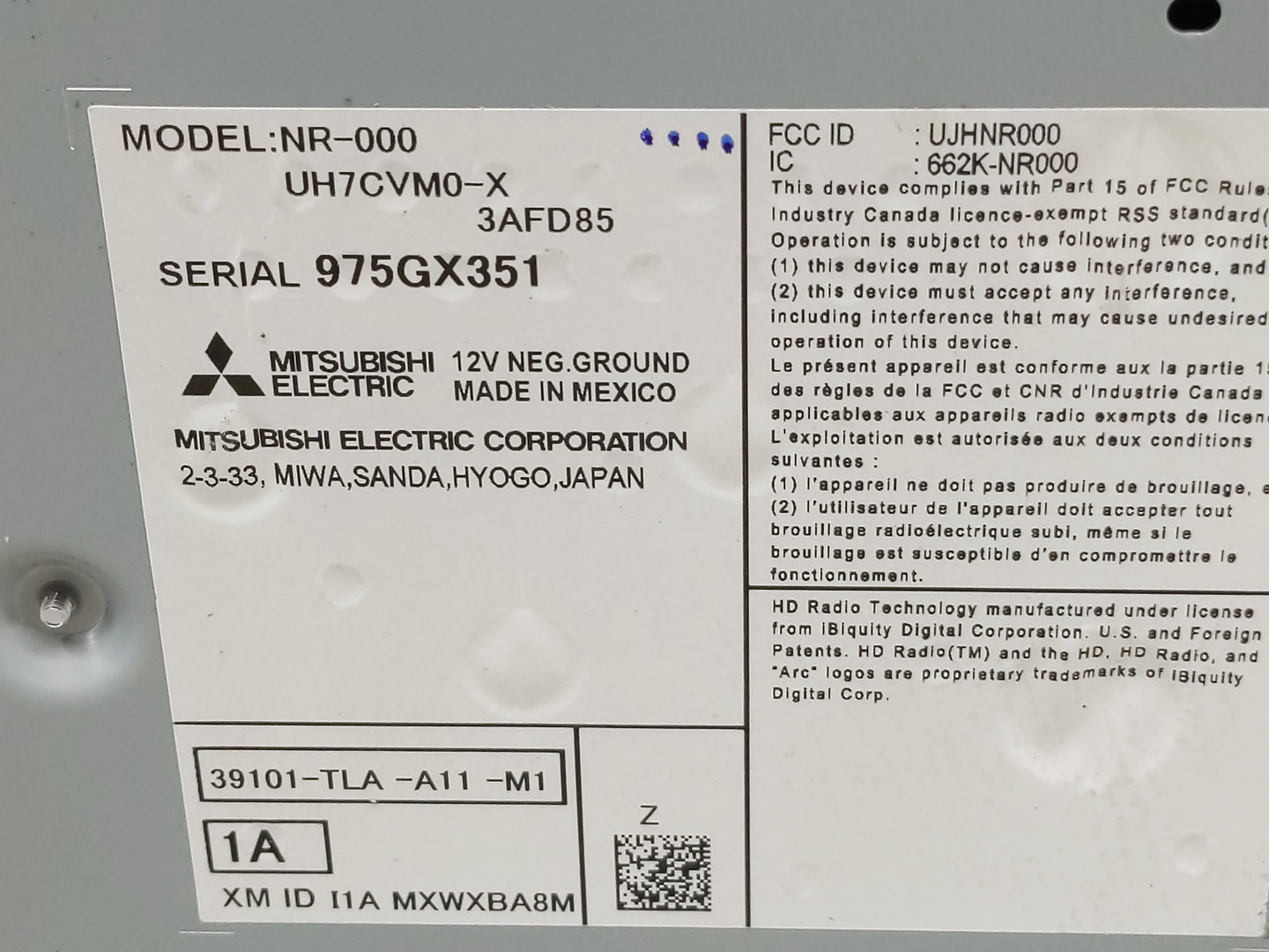 2017 Honda Cr-V Radio AM FM Cd Player Receiver Replacement P/N:39101-TLA-A11-M1 Fits OEM Used Auto Parts - Oemusedautoparts1