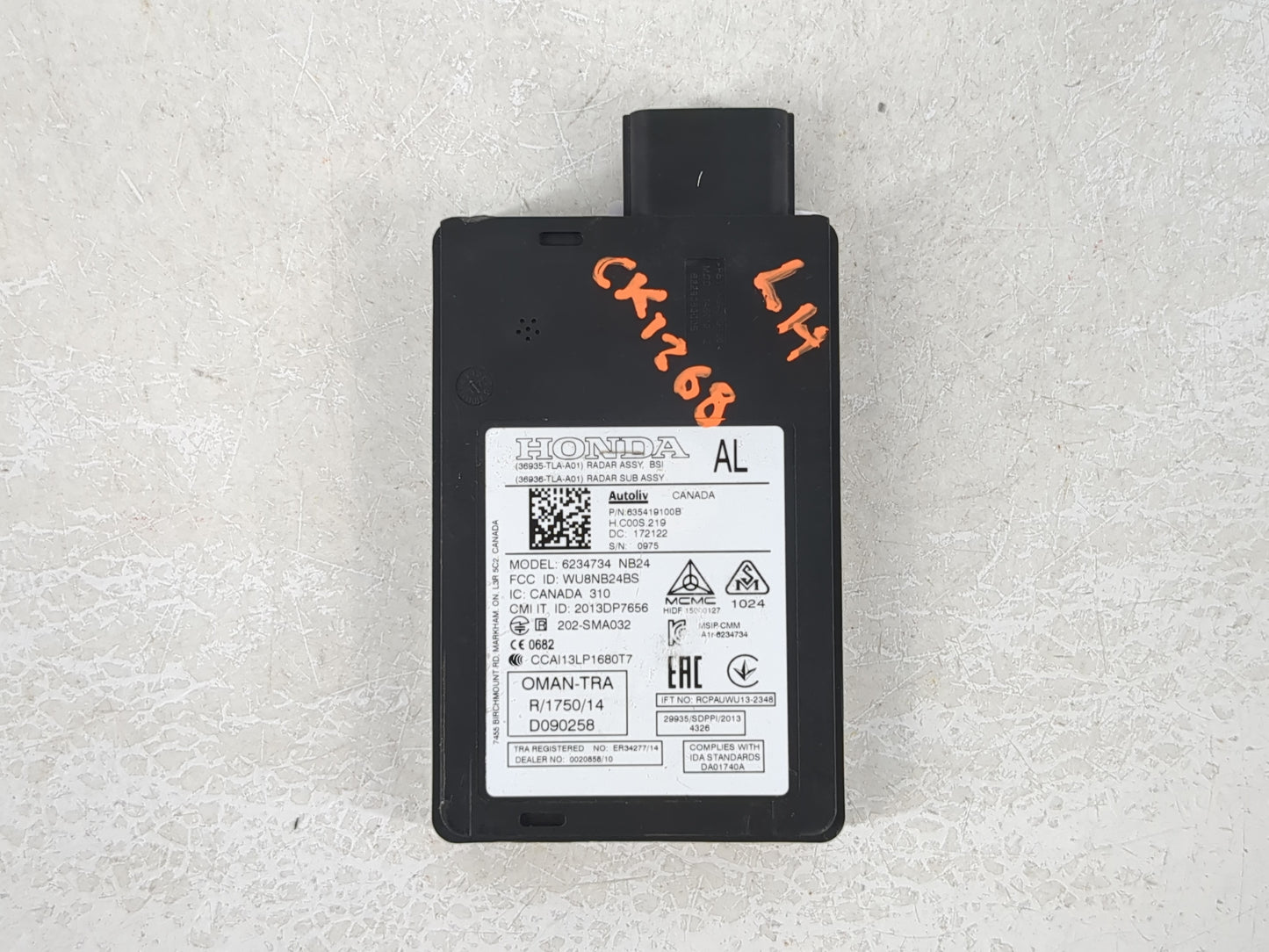 2017 Honda Hr-v BLIND SPOT MONITOR SENSOR CONTROL MODULE - Oemusedautoparts1.com