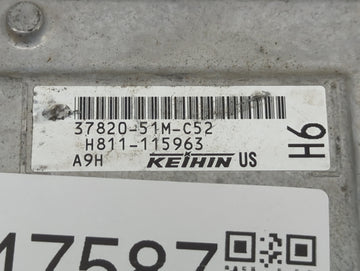 2017 Honda Hr-V PCM Engine Control Computer ECU ECM PCU OEM P/N:37820-51M-C52 Fits OEM Used Auto Parts