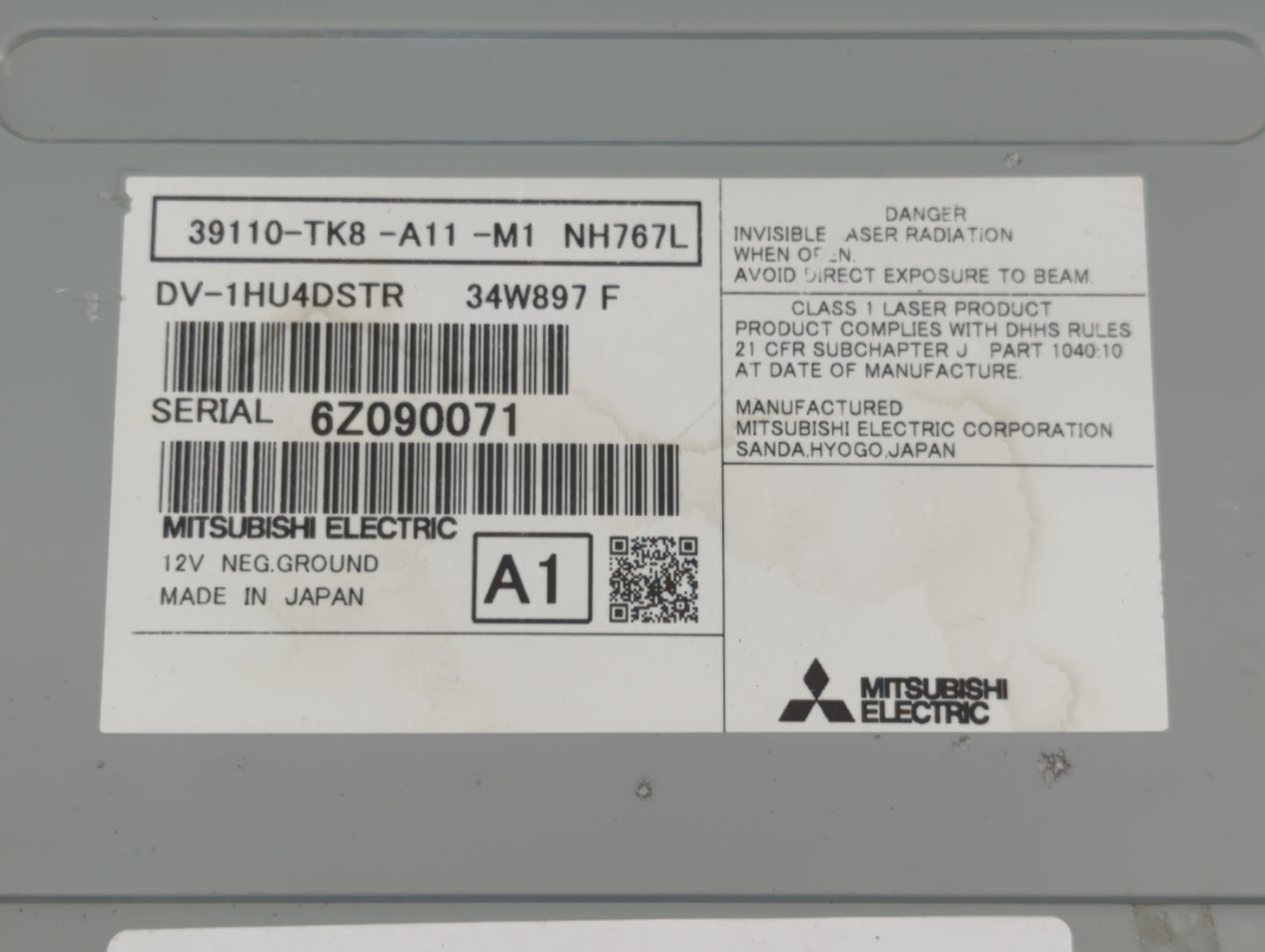 2016-2017 Honda Odyssey Radio AM FM Cd Player Receiver Replacement P/N:39110-TK8-A11-M1 Fits Fits 2016 2017 OEM Used Auto Pa