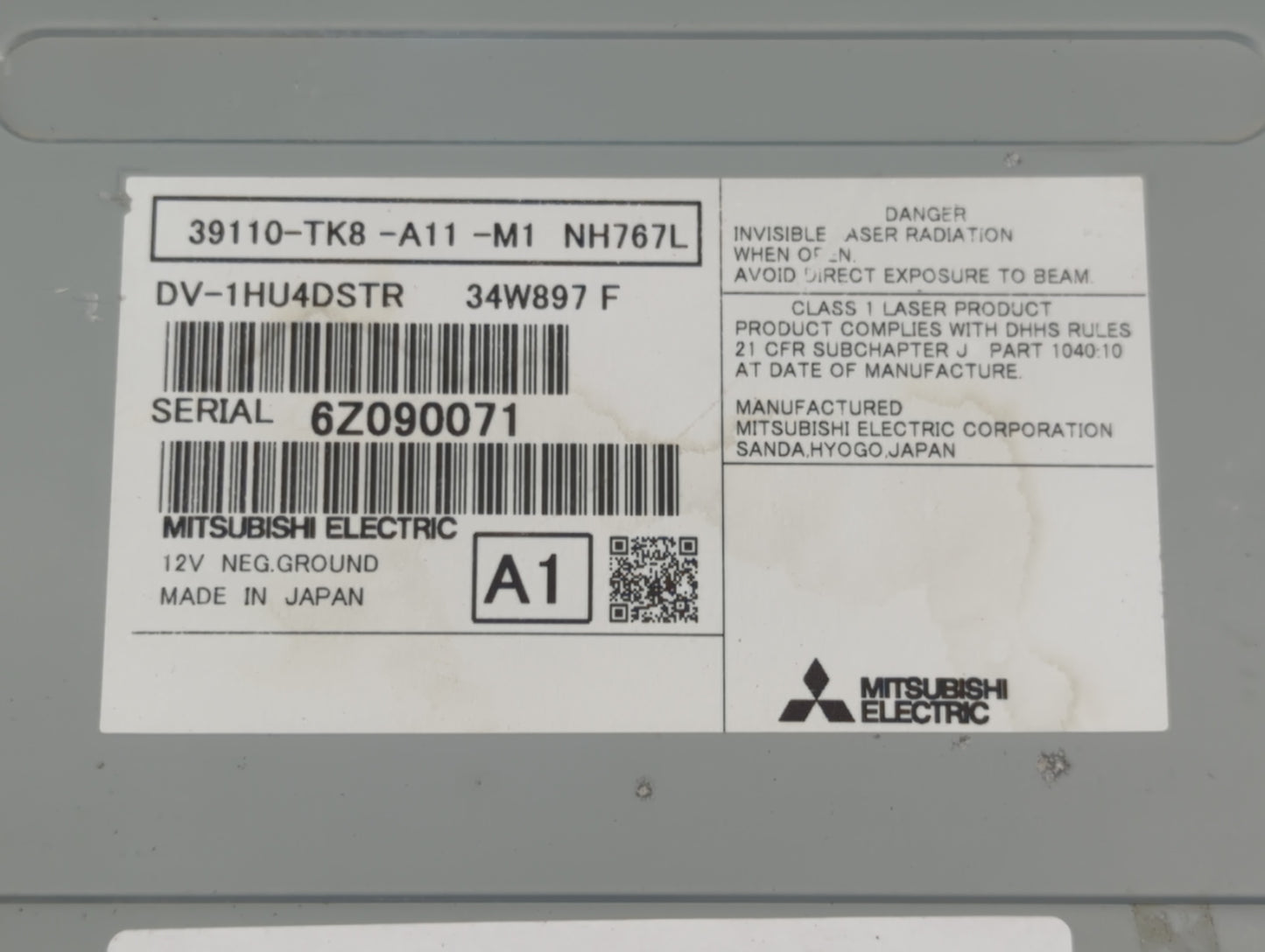 2016-2017 Honda Odyssey Radio AM FM Cd Player Receiver Replacement P/N:39110-TK8-A11-M1 Fits Fits 2016 2017 OEM Used Auto Pa