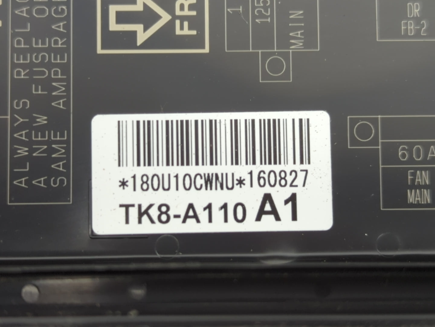 2011-2017 Honda Odyssey Fusebox Fuse Box Panel Relay Module P/N:TK8-A110-A1 Fits Fits 2011 2013 2014 2015 2016 2017 OEM Used