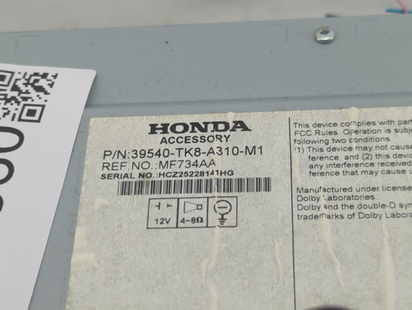 2014-2017 Honda Odyssey Radio AM FM Cd Player Receiver Replacement P/N:39540-TK8-A310-M1 MF734AA Fits Fits 2014 2015 2016 20