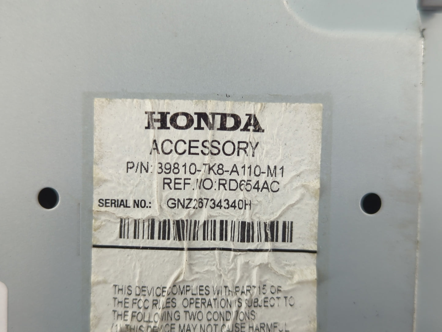 2017 Honda Odyssey Am Fm Cd Player Radio Receiver - Oemusedautoparts1.com