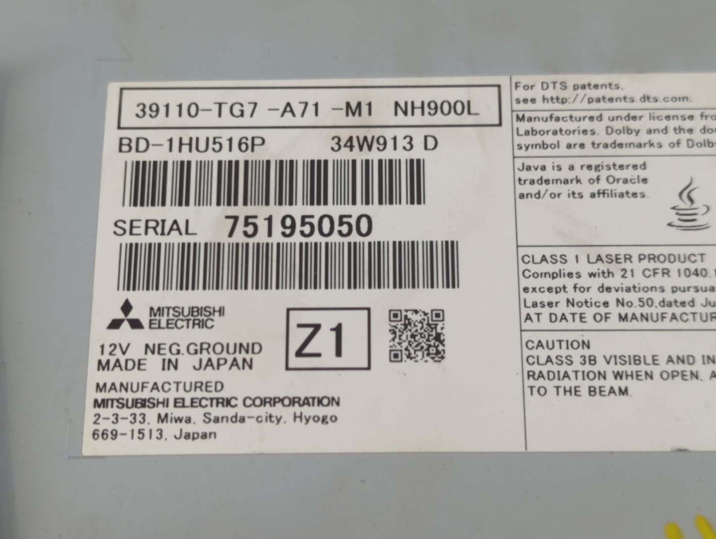 2016-2020 Honda Pilot Radio AM FM Cd Player Receiver Replacement P/N:NH900L 39110-TG7-A71-M1 Fits Fits 2016 2017 2018 2019 2