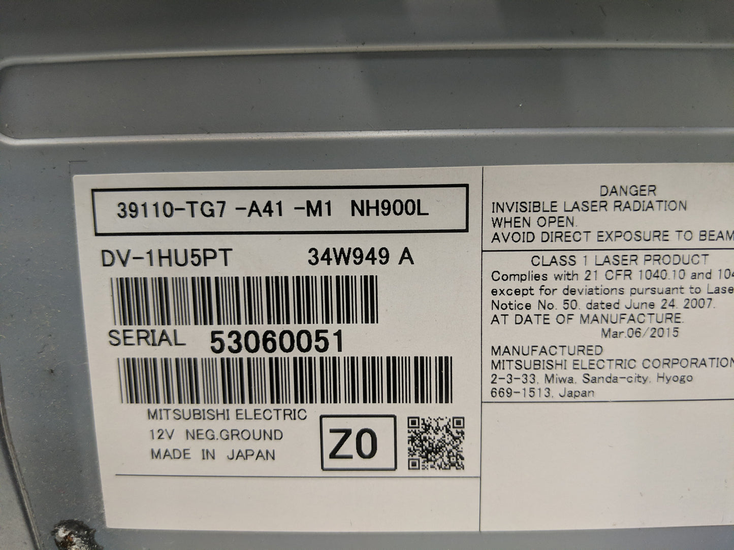 2016-2019 Honda Pilot Radio AM FM Cd Player Receiver Replacement P/N:39540-TG7-A12 Fits Fits 2016 2017 2018 2019 OEM Used Au