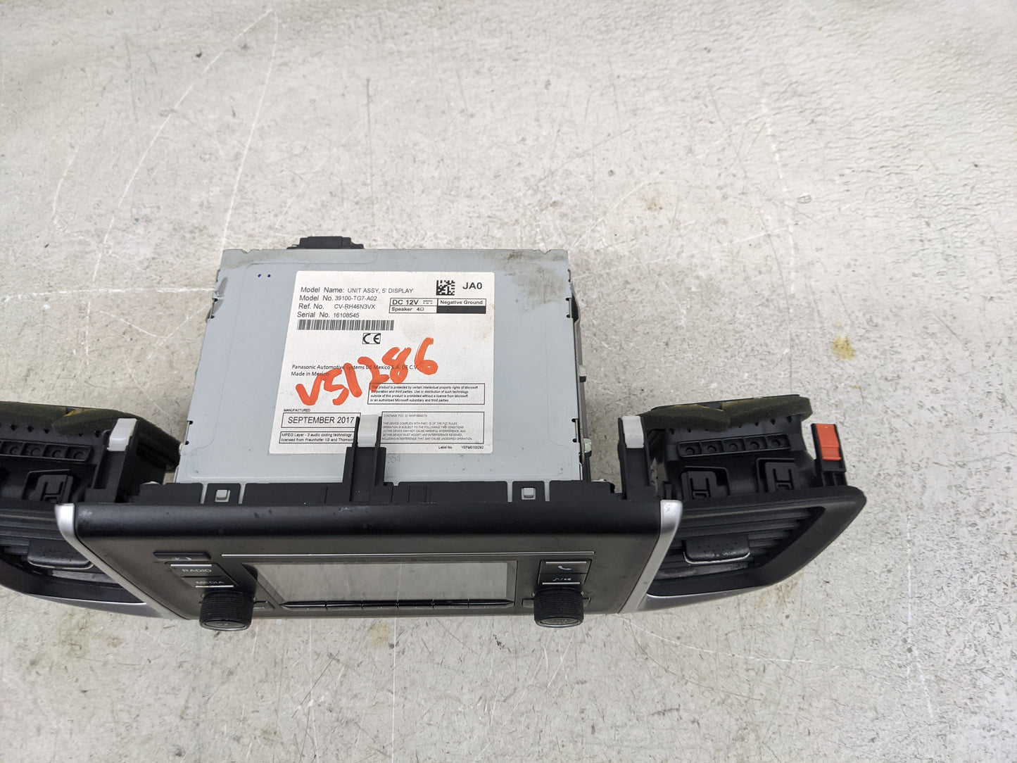 2016-2019 Honda Pilot Radio AM FM Cd Player Receiver Replacement P/N:39100-TG7-A02 CV-RH46N3VX Fits Fits 2016 2017 2018 2019