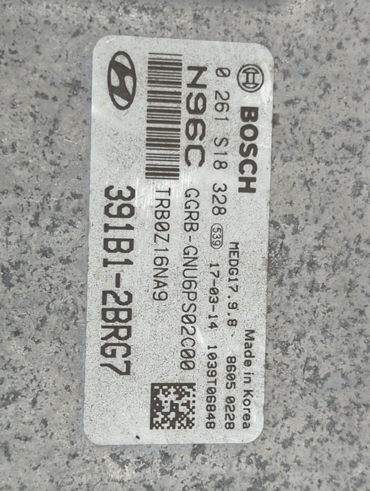 2015-2017 Hyundai Accent PCM Engine Control Computer ECU ECM PCU OEM P/N:391B1-2BRG7 0261S18328, MEDG17.9.8 Fits 2015 2016 2