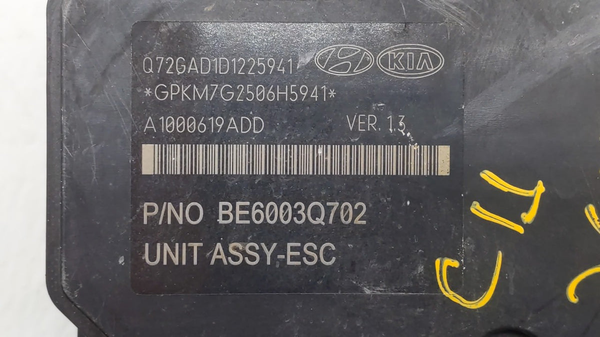 2015-2017 Hyundai Accent Anti-Lock Brake ABS Pump Module Actuator OEM P/N:58920-1R460 Fits Fits 2015 2016 2017 OEM Used Auto
