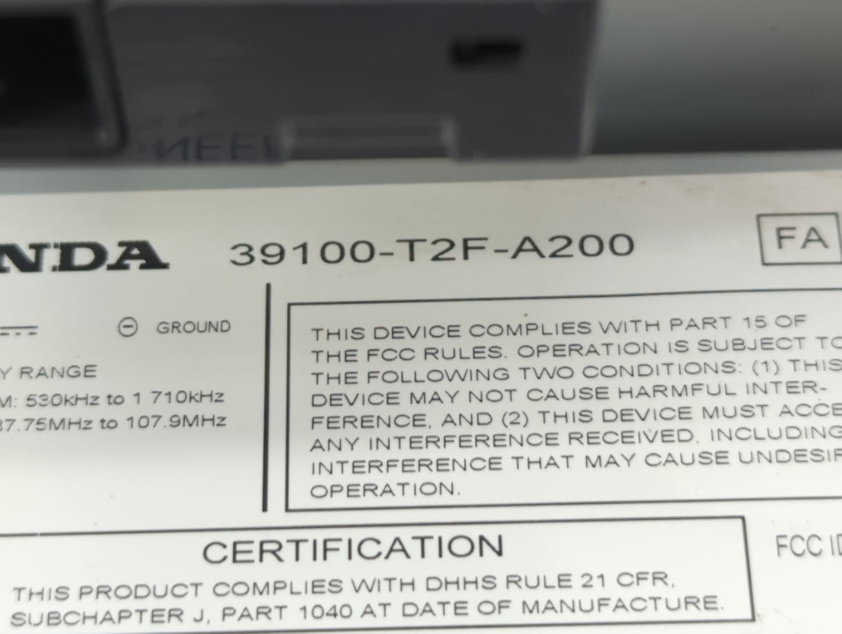 2017 Hyundai Accent Radio AM FM Cd Player Receiver Replacement P/N:39100-T2F-A200 Fits OEM Used Auto Parts - Oemusedautopart