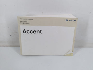 2017 Hyundai Accent Owners Manual Book Guide OEM Used Auto Parts - Oemusedautoparts1.com
