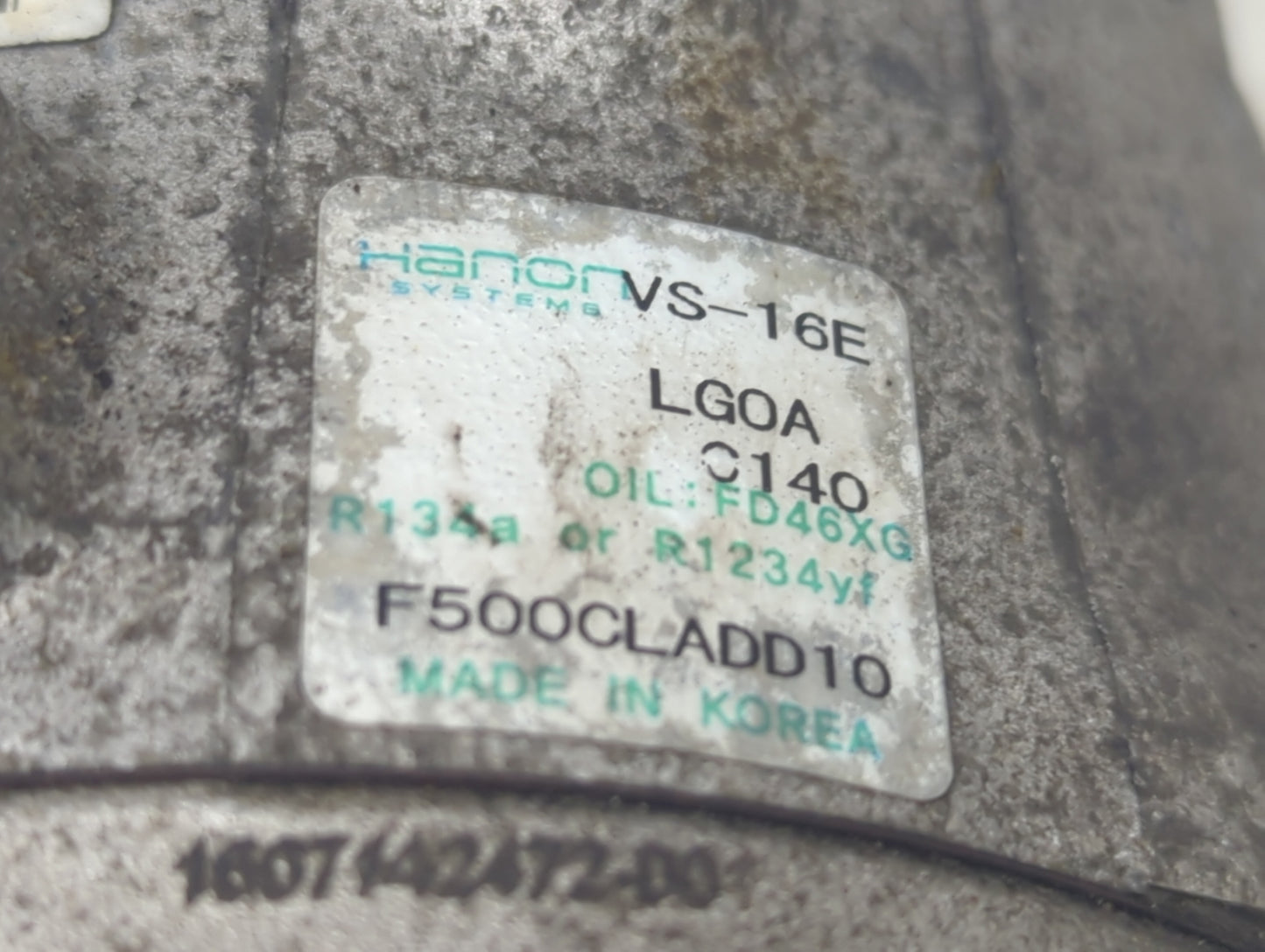 2012-2017 Hyundai Azera Air Conditioning A/c Ac Compressor Oem - Oemusedautoparts1.com