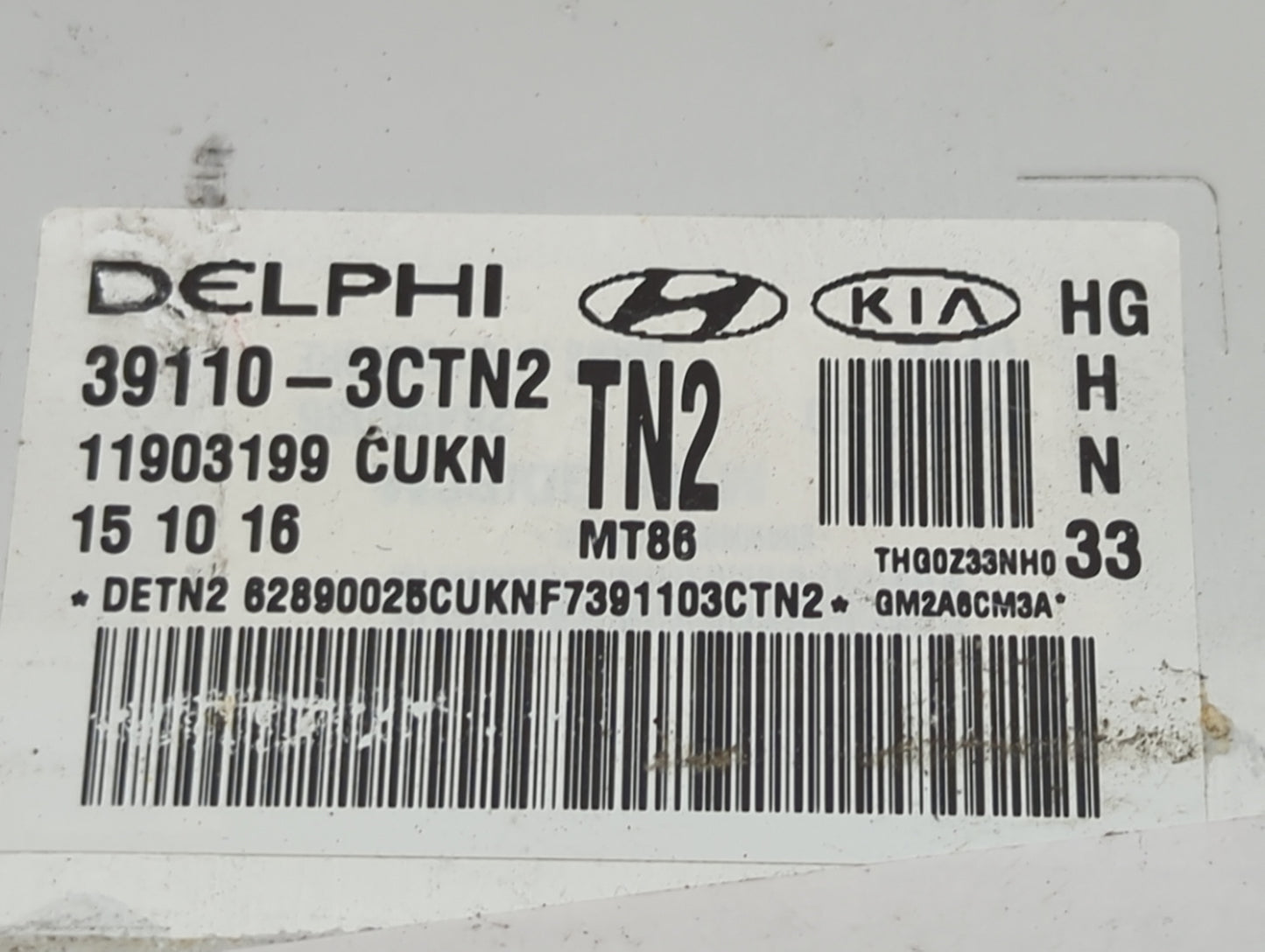 2015-2017 Hyundai Azera PCM Engine Control Computer ECU ECM PCU OEM P/N:39110-3CTN2 Fits Fits 2015 2016 2017 OEM Used Auto P