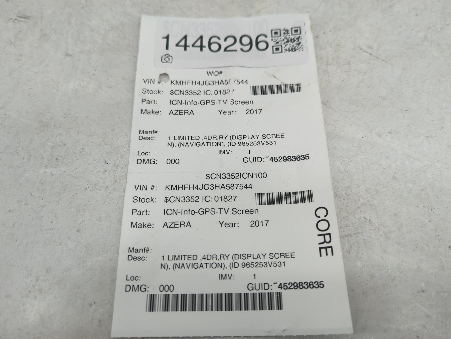 2015-2017 Hyundai Azera Information Display Screen - Oemusedautoparts1.com