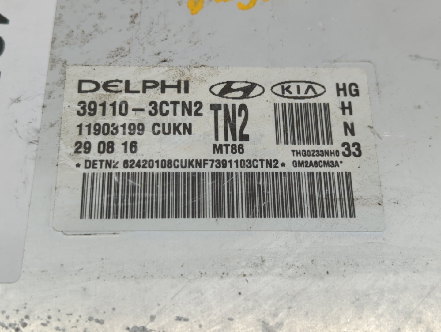 2015-2017 Hyundai Azera PCM Engine Control Computer ECU ECM PCU OEM P/N:39110-3CTN2 Fits Fits 2015 2016 2017 OEM Used Auto P